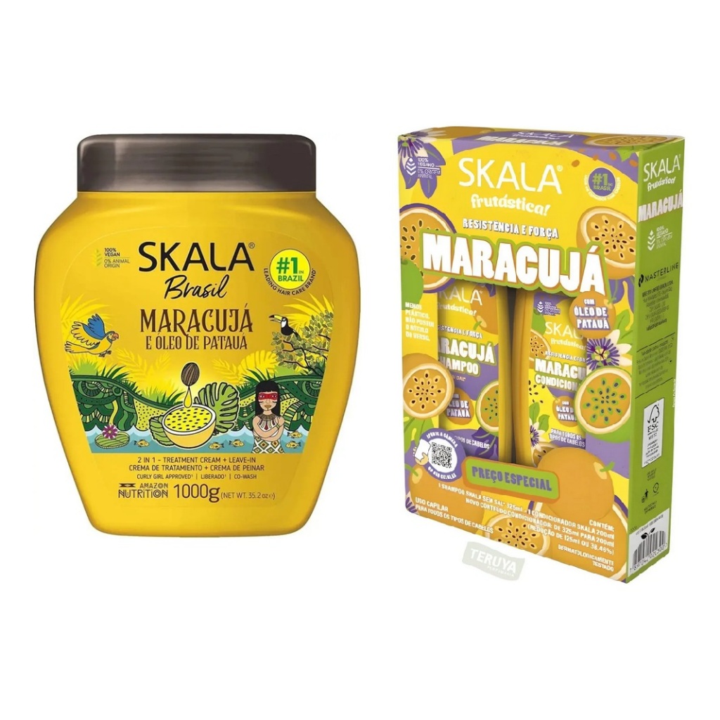 Kit Skala Maracujá Shampoo, Condicionador e Creme de 1kg