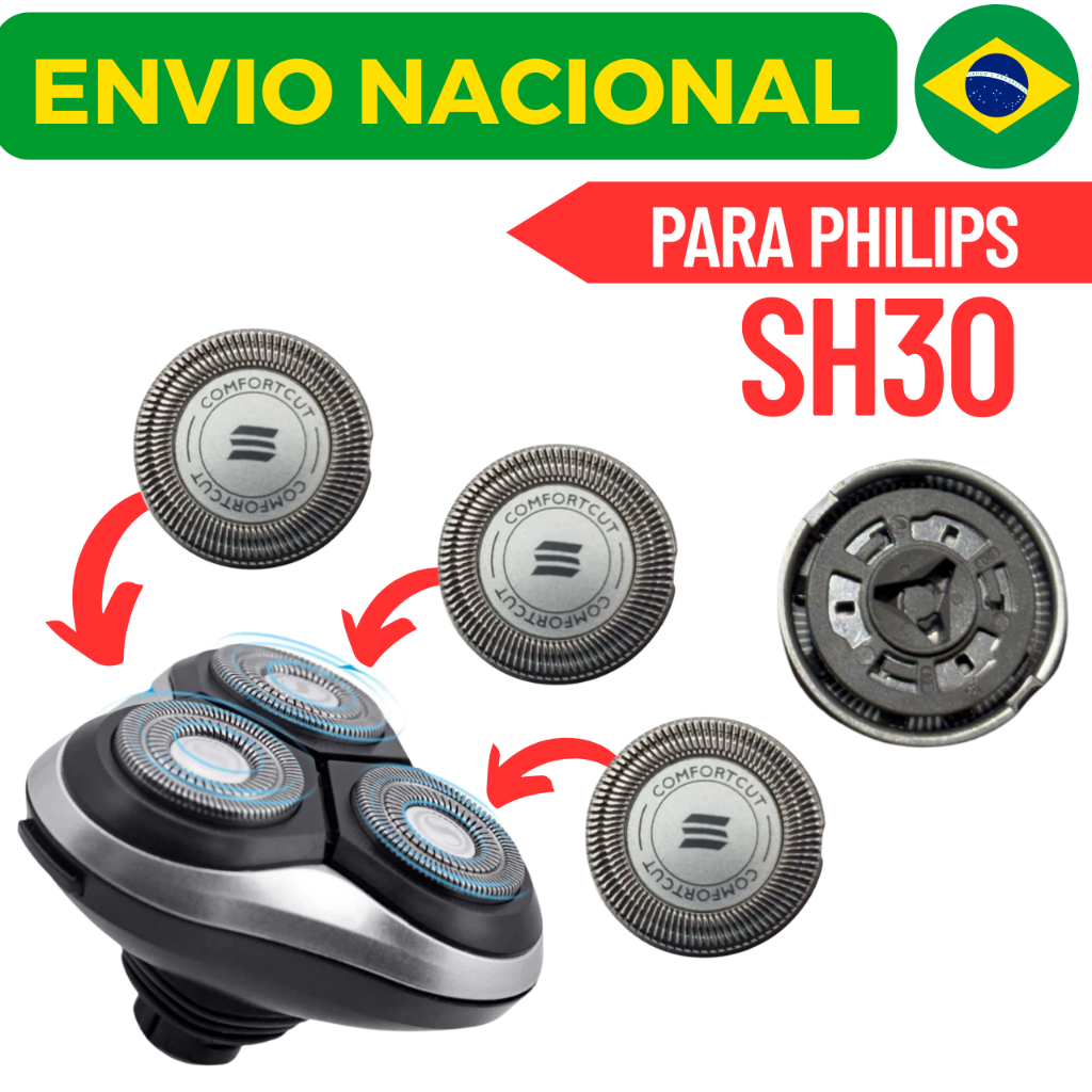Lamina de Reposição SH30 para Barbeadores das Séries 1000, 2000, 3000, S738, SH50, S510, S511
