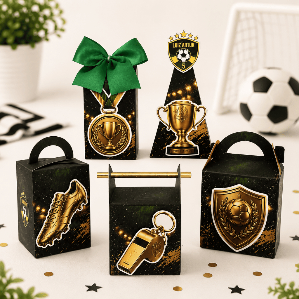Kit Festa - Lembrancinhas Personalizadas Futebol Copa - Caixinhas Personalizadas - Papelaria Personalizada