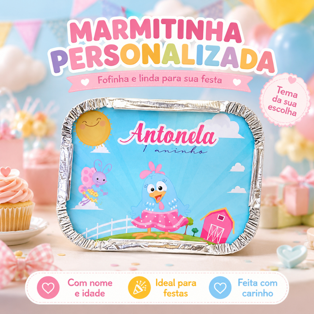 Marmitas Personalizadas Galinha Pintadinha - lembrancinha- caixinhas personalizadas - festa infantil - Kit festa