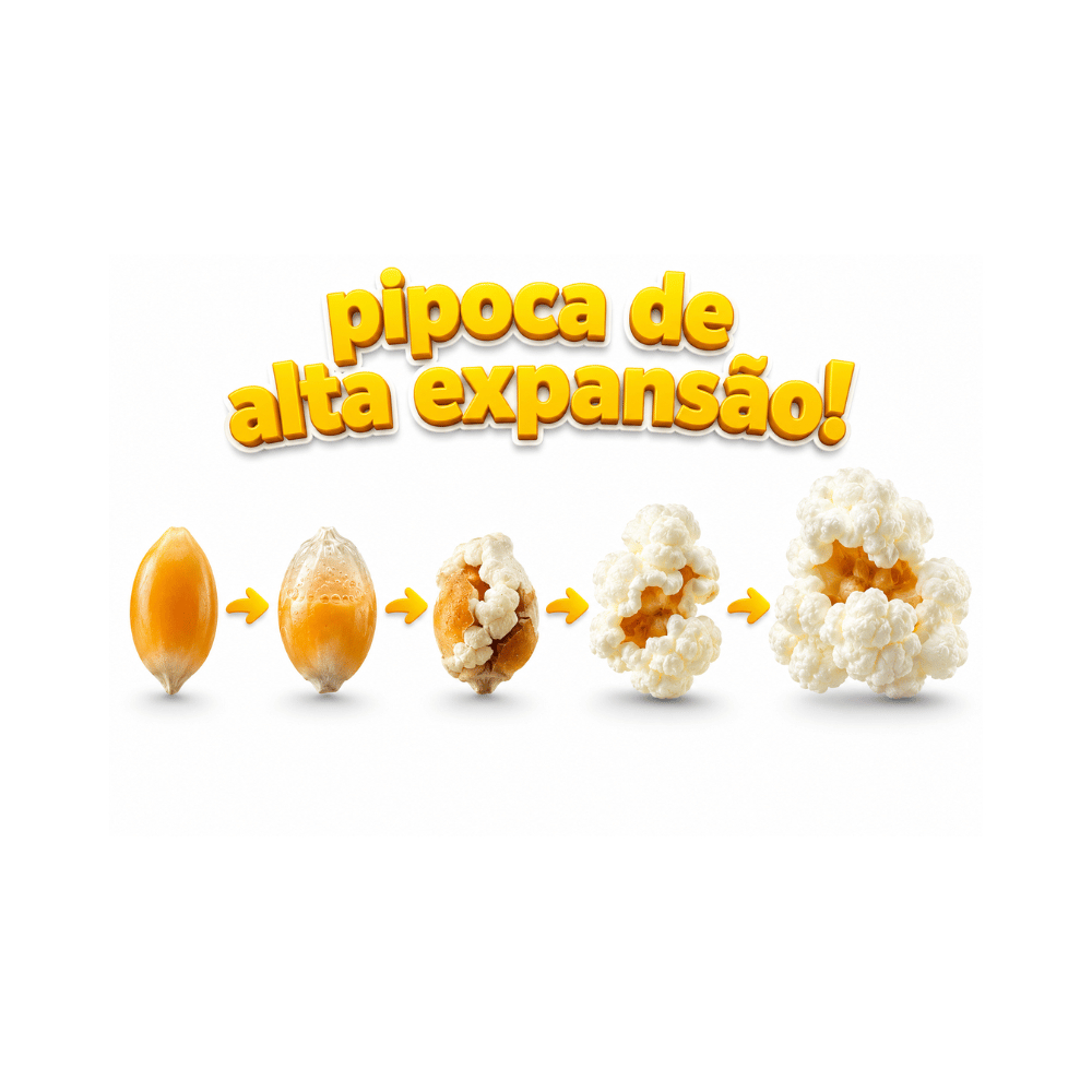 Milho de Pipoca 500g Alta Expansão Melhor Qualidade Popcorn
