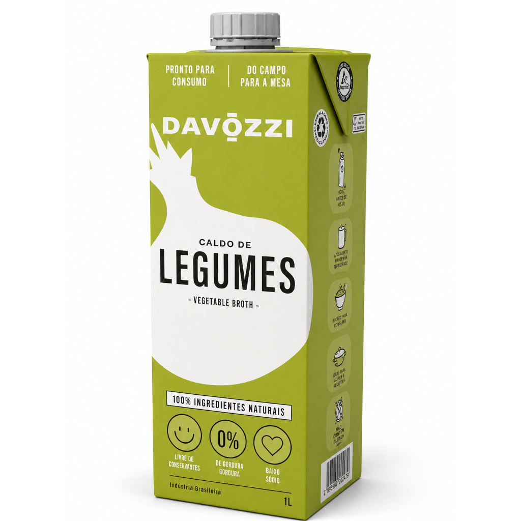 Caldo De Legumes 1 Litro 0% Gordura 100% Natural - Davozzi