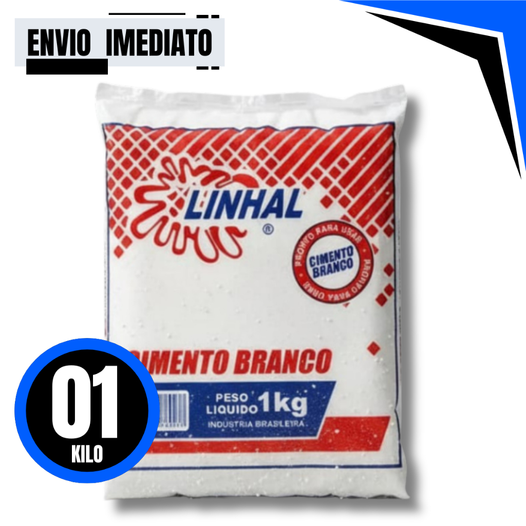 Cimento Branco Linhal 1kg – Acabamento, Rejunte e Argamassa para Construção e Reformas
