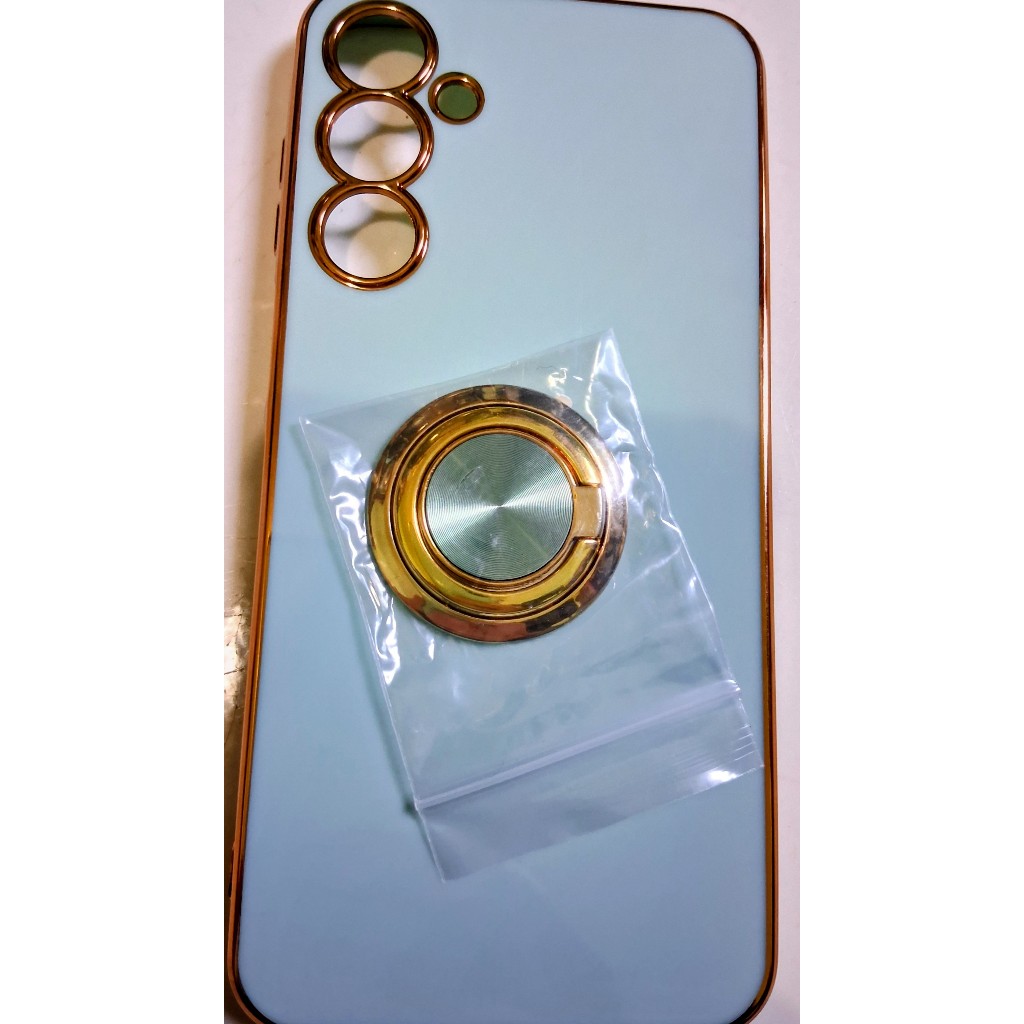 capinha case verde  para celular smartphone Samsung a16 com Anel Giratório