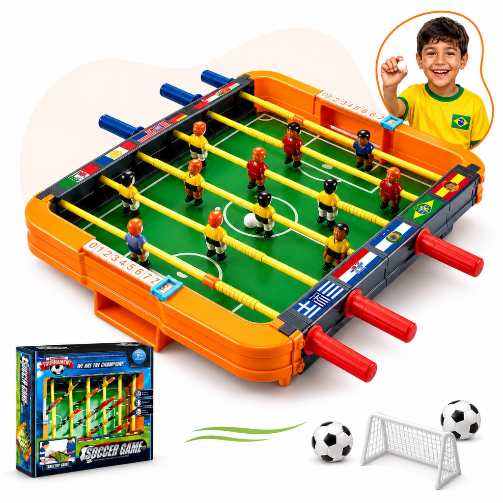 Mini Jogo de Futebol Totó Jogos Pebolim Futebol de Mesa Grande Brinquedos Presente Meninm Kizumba