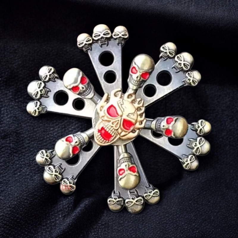 Hand Spinner Giroscópio Giro Interno Externo Caveira Black