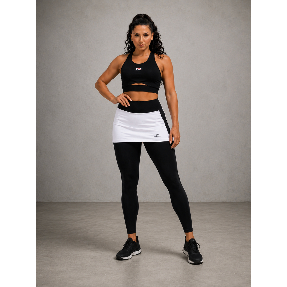Legging Saia Suplex Feminina Cintura Alta Fitness Academia Confortável