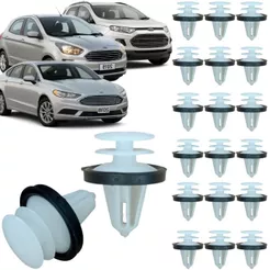 Kit 20 Grampo Presilha Forro Porta, Soleira Alma Parachoque Para Ford Ecosport Fusion New Ka