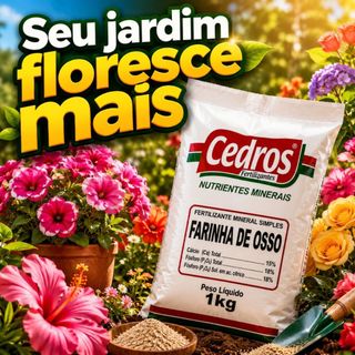 Fertlizante Farinha de Osso - Cedros - 1kg Fertilizante Adubo Organico Para Plantas