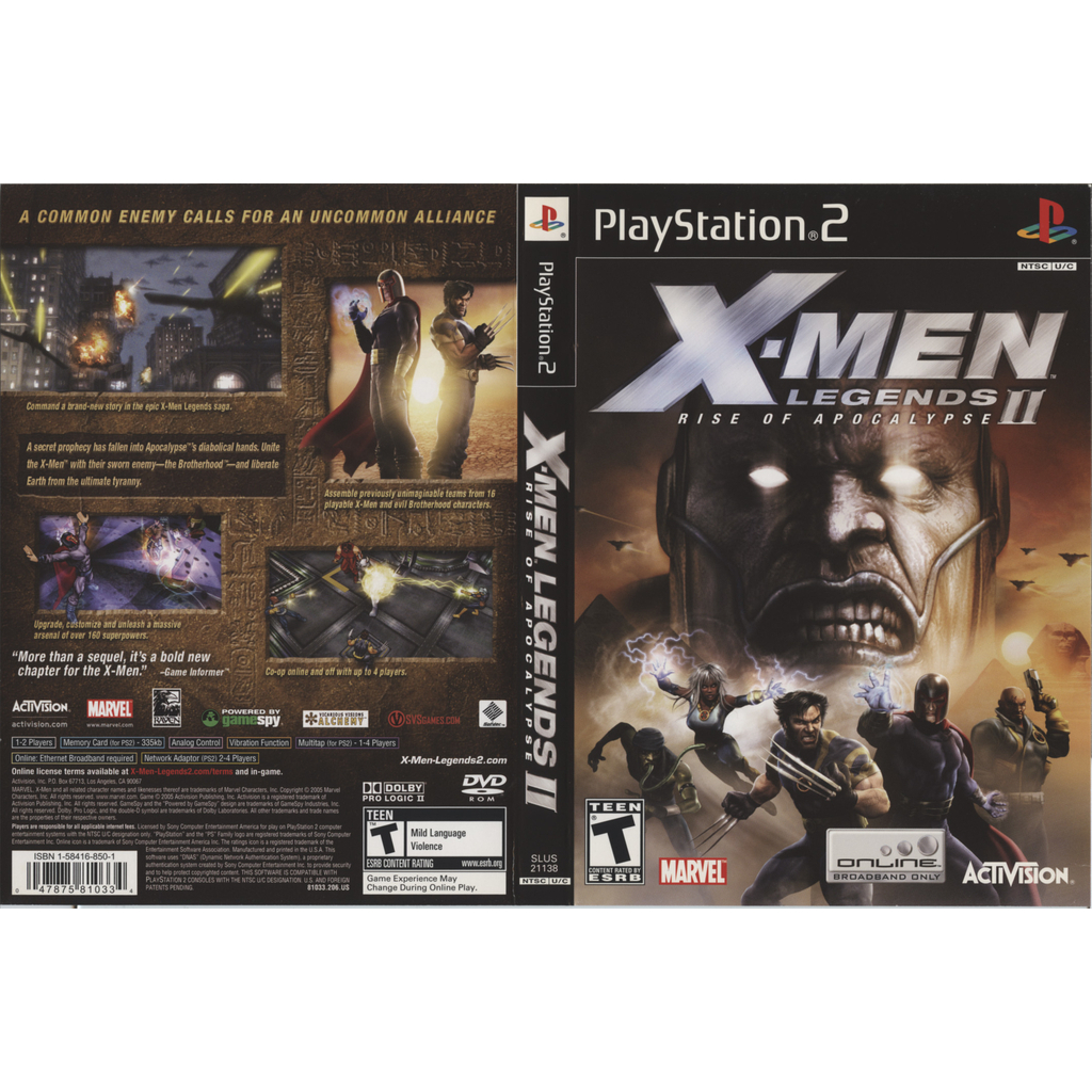 Xmen Legends 2 Rise of the Apocalypse - Jogo para PS2 em DVD