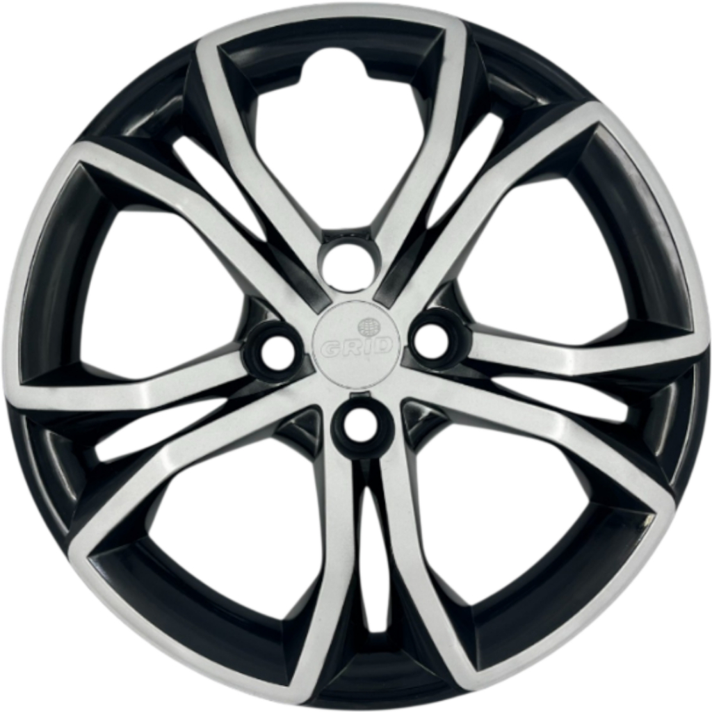 01 Calota Grid Roda Aro 15 Fiat Argo Cronos 2020 2021 2022 2023 Preto com Prata