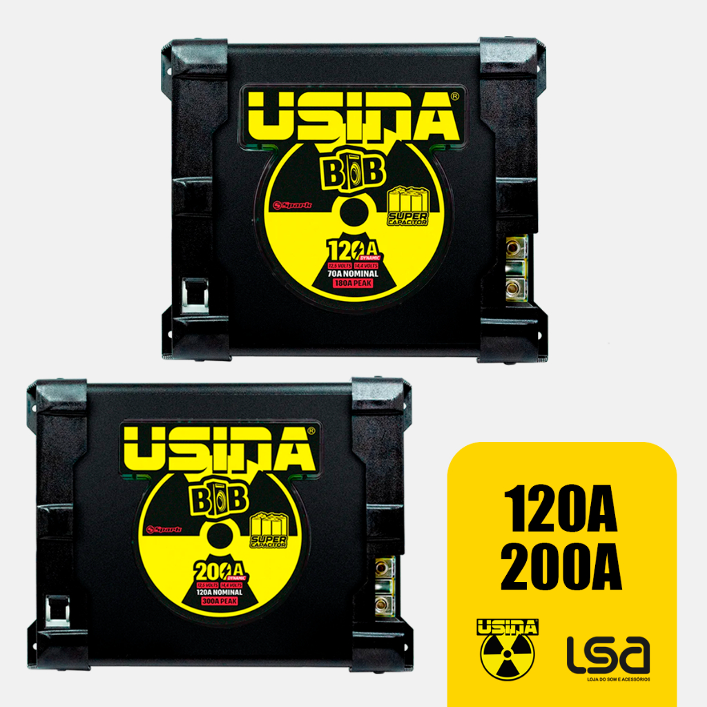Fonte e Carregador Usina Bob Dynamic Bivolt Automática para Som Automotivo e Caixa Bob de 120A ou 200A  Super Capacitor