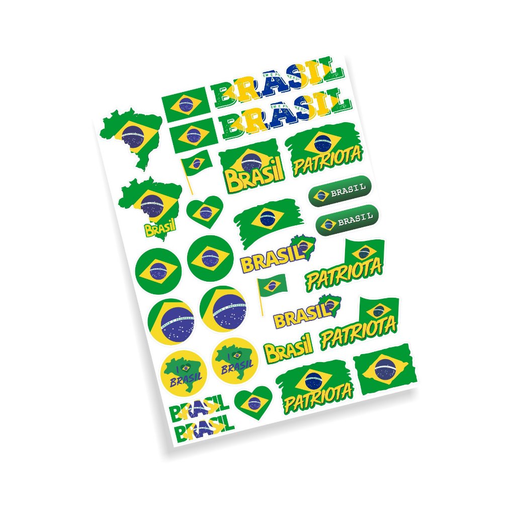 KIT Cartela Adesiva com 30 Brasil Copa do Mundo 2026