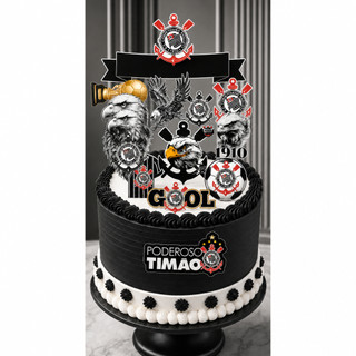 Topo de bolo Topper de aniversário Corinthians