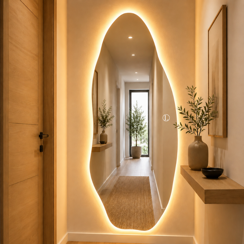 Espelho Lopazzi com Led Orgânico 150x40 Grande Corpo Inteiro Decoração Quente Frio Neutro Pinterest