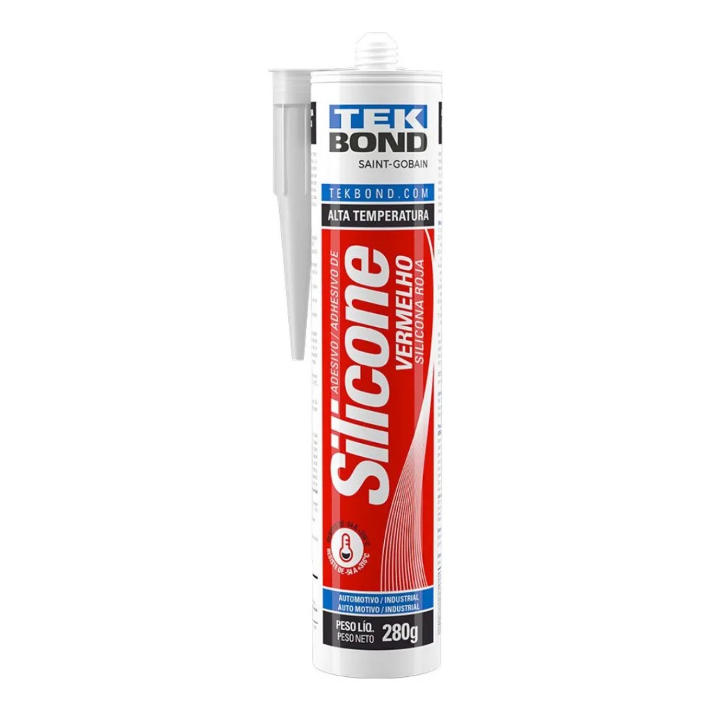Silicone Alta Temperatura Tekbond Vermelho 280g Vedação Motor Escapamento Forno Original