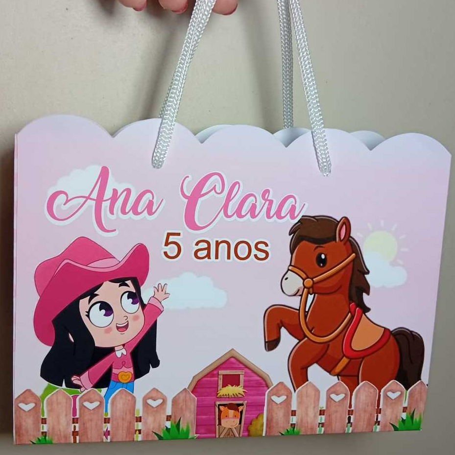 Sacola Personalizada BOIADEIRINHA  | Lembrancinha Aniversário Infantil Menina
