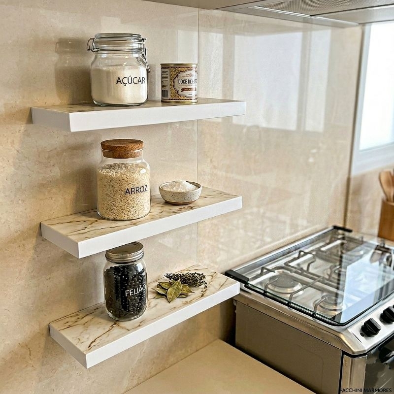 prateleira organizador de porcelanato slim 60x12cm emvio emediato — imagem 2 de 2