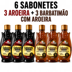 Kit 6 Sabonetes Íntimos Natyflora 3 Aroeira + 3 Aroeira Com Barbatimão