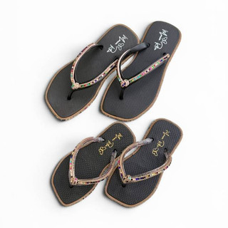 Kit Mae e Filha Chinelo Feminino De Dedo Com Strass