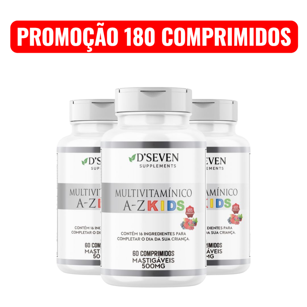 Multivitamínico Infantil A-Z Kids  Comprimidos Mastigáveis Sabores Frutas Vermelhas