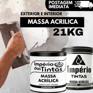 Massa Acrílica Premium Externo Interno Acabamento Fácil Aplicação Imperio 21kg Branca