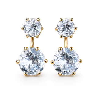 Brinco Inspiração Zircônia 8mm e 10mm Folheado a Ouro ou Prata | Delicado, Brilhante e Elegante