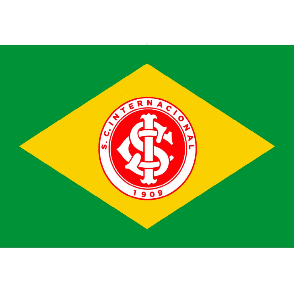 Bandeira do Internacional e Brasil Para Copa do Mundo grande em Tecido Premium