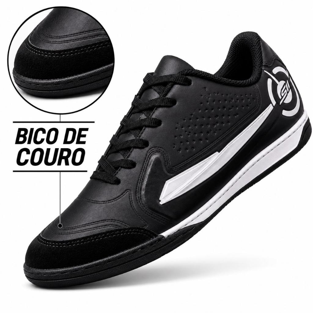 Chuteira PROFISSINAL Salão Futsal/Salão+Palmilha colada e costurada Feminina Masculina enfio FullNome: Chuteira Salão