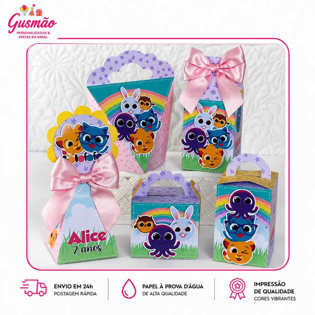 Kit Lembrancinhas Personalizadas Aniversário Festa Infantil-Bolofofos apliques 3D Pegue e monte