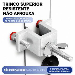 Trava de Porta Tipo Clamp Portátil Anti Furto para Viagem Hotel Pousada Hostel Segurança Compacta Sem Ferramentas JX-M02