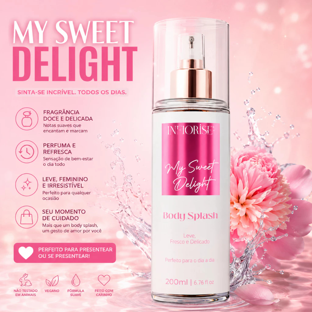 Body Spray splash Perfume my sweet delight 200ml Original Envio Imediato corporal