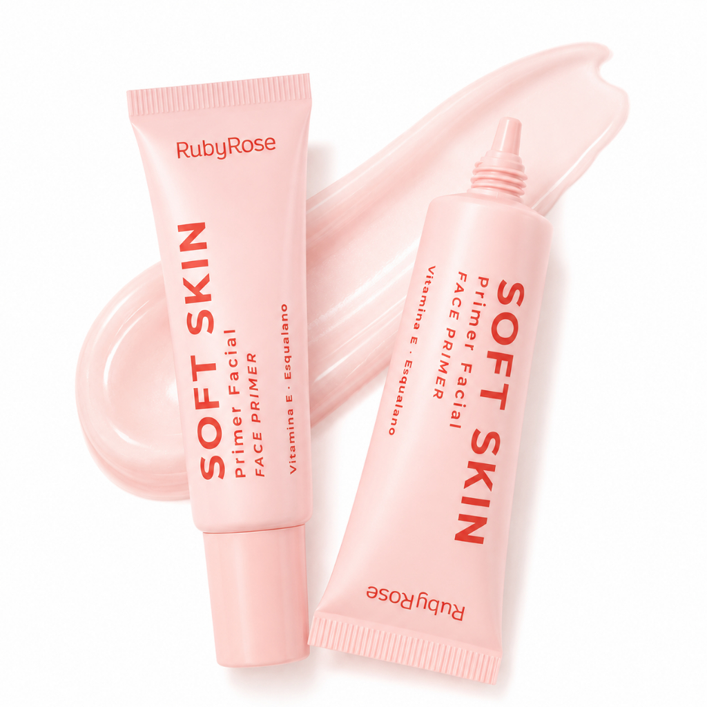 Primer Facial Ruby Rose Soft Skin HB-M1700 Minimiza Poros Textura Aveludada Fixador de Maquiagem