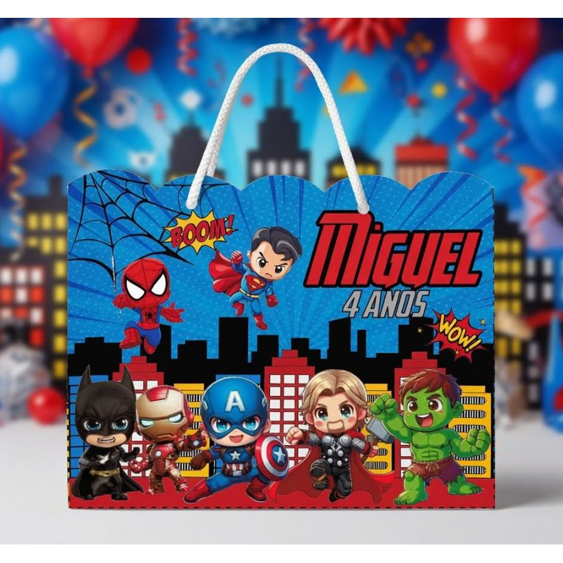 Sacolinha Vingadores Heróis Avengers Personalizado | Sacolinha | Lembrancinha | Mimos | Aniversário Vingadores