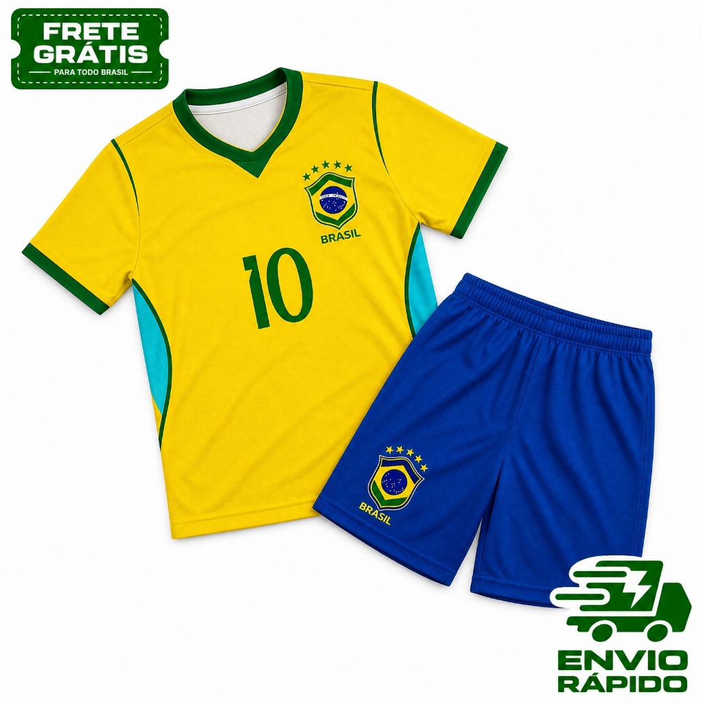 KIT infantil BRAZA AMARELO 2026 NOVO