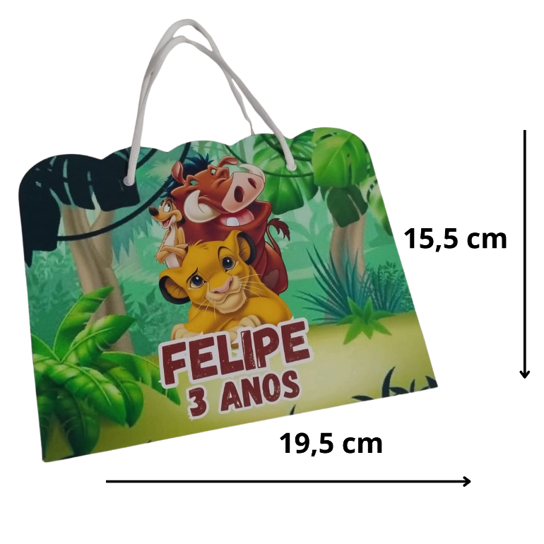 sacolinha rei leão infantil personalizada pegue e monte fazemos qualquer tema/festa/aniversario/lembrancinha/15 anos/