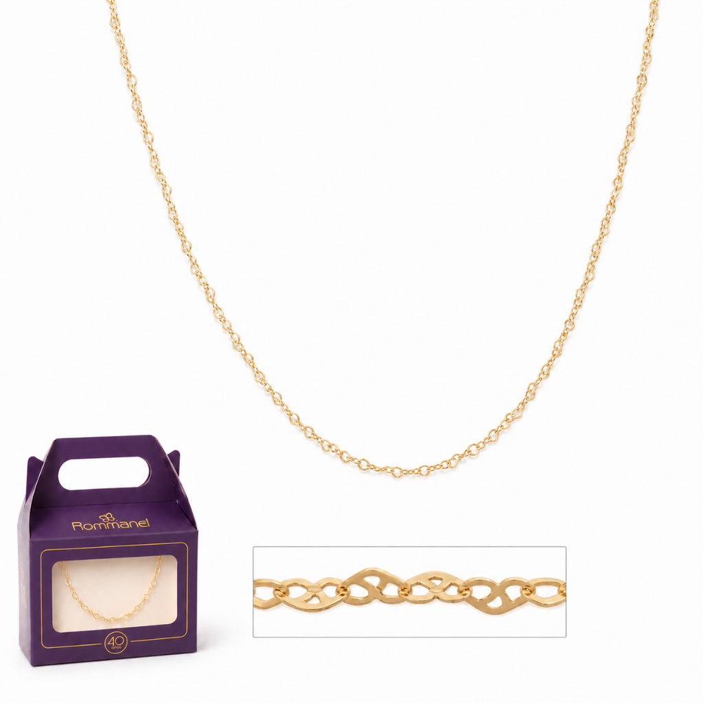 Cordão Choker Rommanel Folheado Ouro Corações Vazados 531493