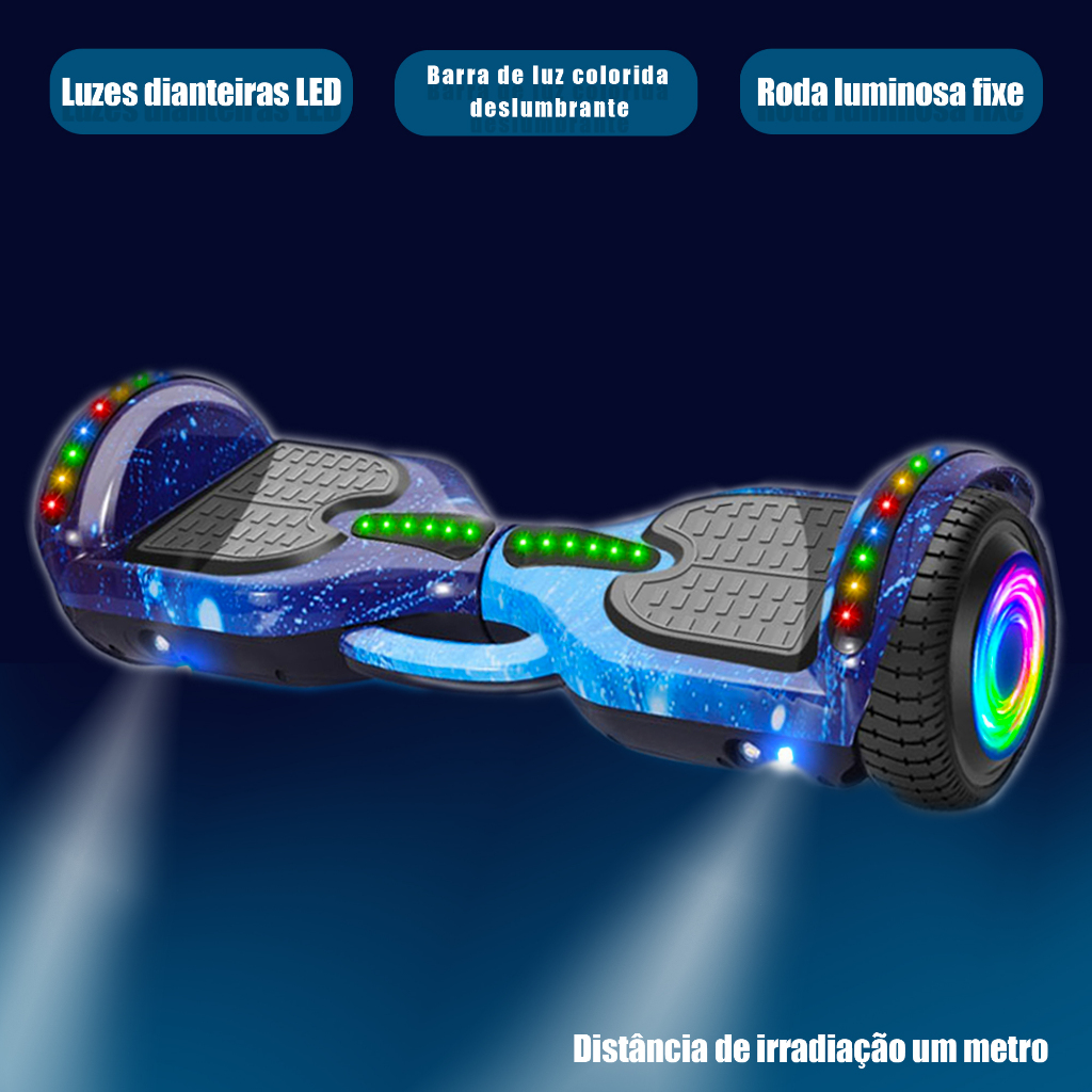 Hoverboard 6.5" Overboard Infantil Elétrico Skate Led Bluetooth Bateria Grande A