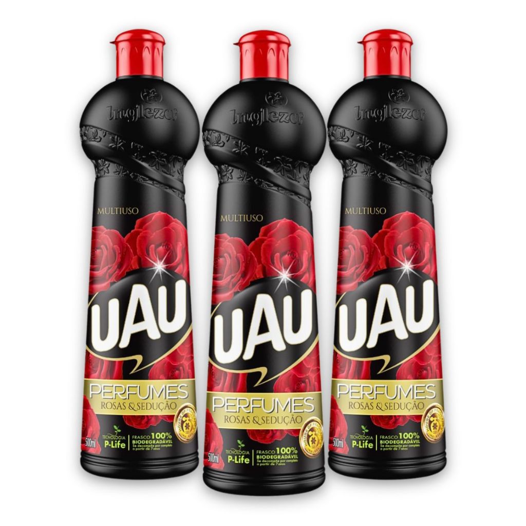 Kit 3un Multiuso 500ml UAU Rosas e Sedução