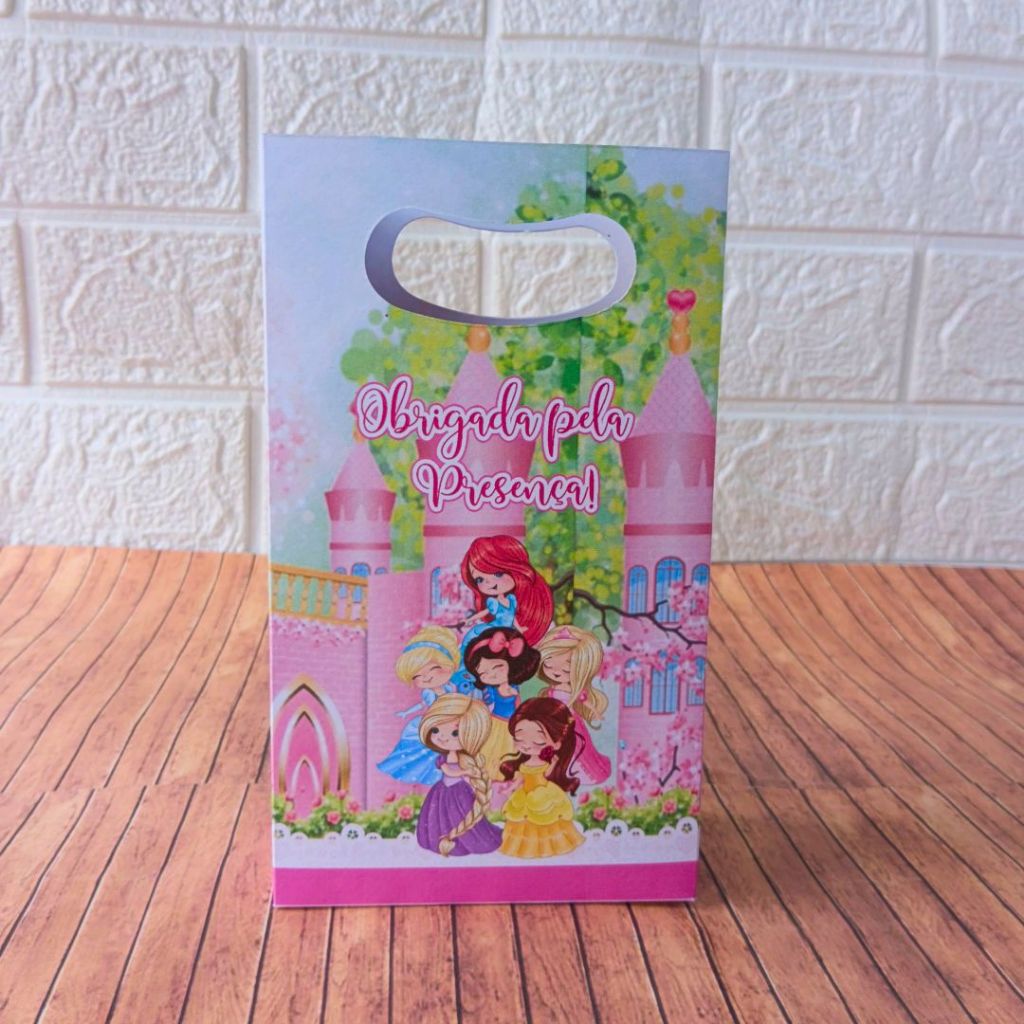 PRINCESAS Sacolinha Personalizada Pegue e Monte Festa Infantil Lembrancinha