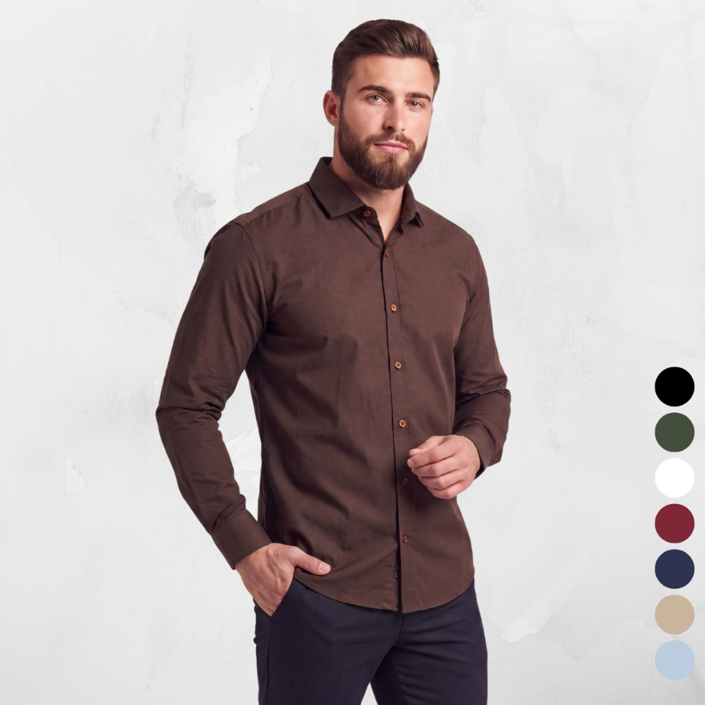 Camisa Social Masculina Manga Longa Para Uniforme Congresso Algodão de Qualidade