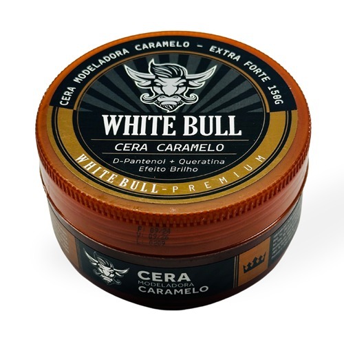 Pomada Modeladora Cabelo Caramelo 150g White Bull Fixação Forte