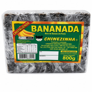 Bananada Cristalizada Chinesinha 800g Sem Glúten Doce de Banana