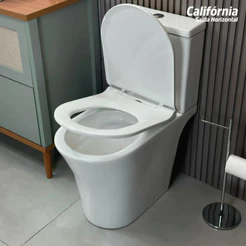 Vaso Sanitário Monobloco California Branco Saída Horizontal Com Caixa Acoplada Assento Soft Close