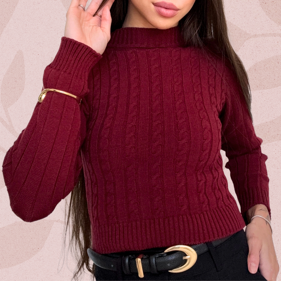 Blusa Cropped Tricot Modal Feminina com Tranças Básica Chic Caimento Perfeito e Confortável