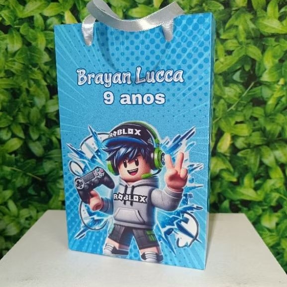 Sacolinha personalizada lembrancinha ROBLOX aniversário infantil festa PEGUE E MONTE