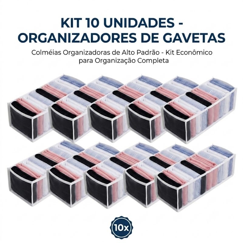 Kit 10 Colmeias Organizadoras P para Gavetas | Organizador de Roupas Íntimas, Roupas de Bebê, Meias, Calcinhas e Cuecas