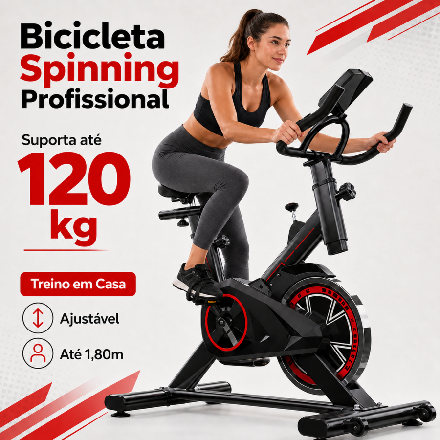 Bicicleta Bike Ergometrica Spinning Academia Fitness Profissional 120kg