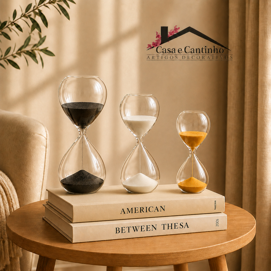 Ampulheta Decorativa Vidro Luxo | Relógio de Areia 15/5/30 Min Vidro Resistente Escritório e Sala