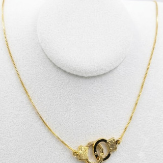 colar de algemas folheado banhado a ouro 18k